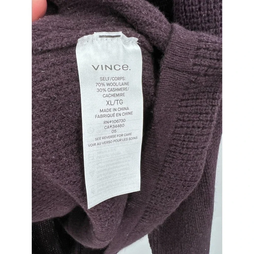 VINCE Men's Size XL Thermal Knit Pullover Sweater Wool & Cashmere Blend SHW $265